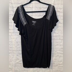 torrid Black Embroidered Top